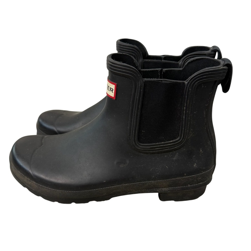 Hunter Original Chelsea Rain Boots Womens 9 Black Rubber Waterproof WFS2078RMA - Picture 3 of 8